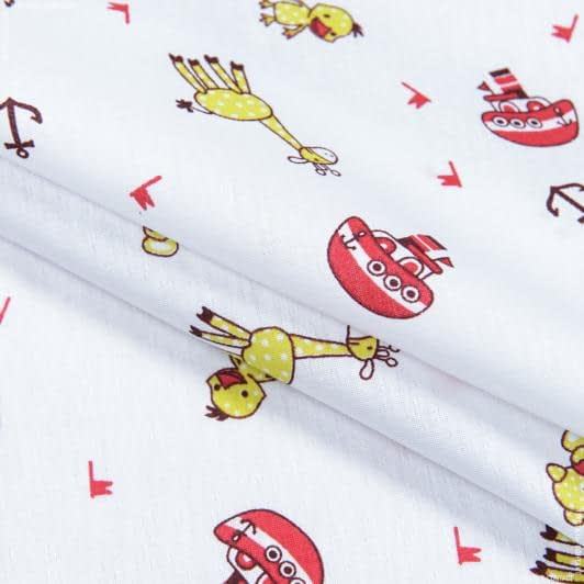 Ткани для детской одежды - Поплин набивной жираф