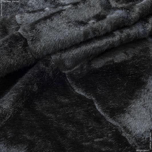 Ткани для верхней одежды - Мех норка искусственная черная