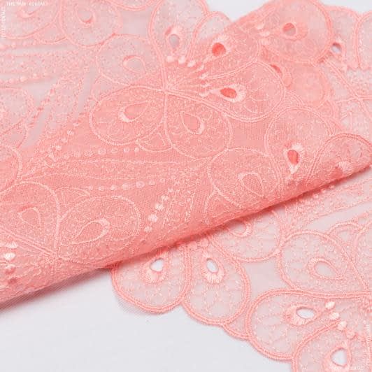 Тканини фурнітура і аксесуари для одягу - Мереживо рожевий 18см