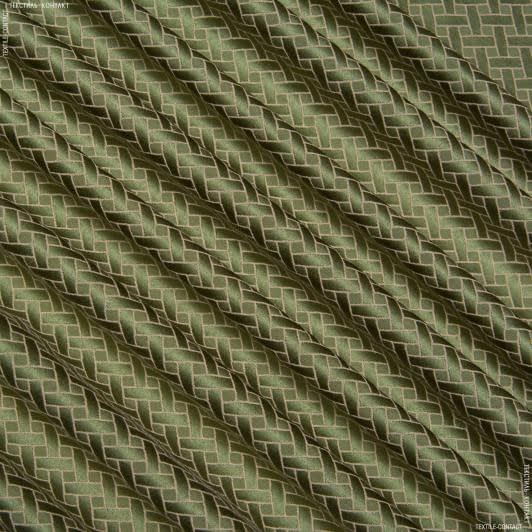 Ткани для банкетных и фуршетных юбок - Скатертная ткань версаль  ромб  зеленый