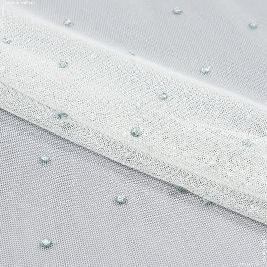 Тканини гардинні тканини - Тюль вишивка євгенія лазур