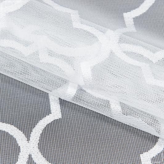 Тканини гардинні тканини - Гардинне полотно Марокканський  РОМБ / білий