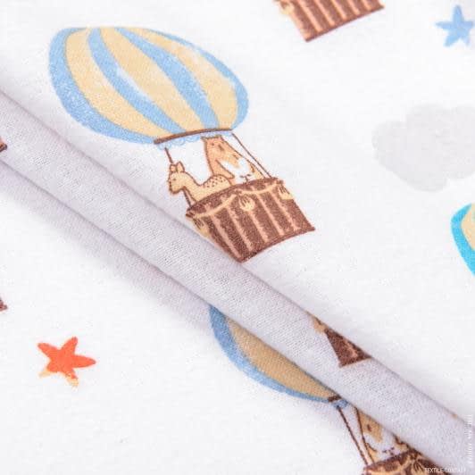 Ткани для детской одежды - Фланель белоземельная детская воздушные шары