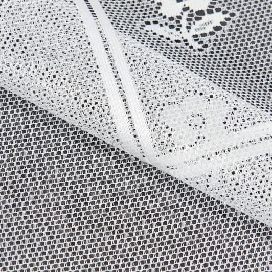 Ткани гардинные ткани - Гардинное полотно/ ФИРАНКА цветы / белый 60 СМ