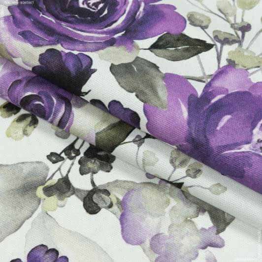 Ткани портьерные ткани - Декоративная ткань розы фиолет