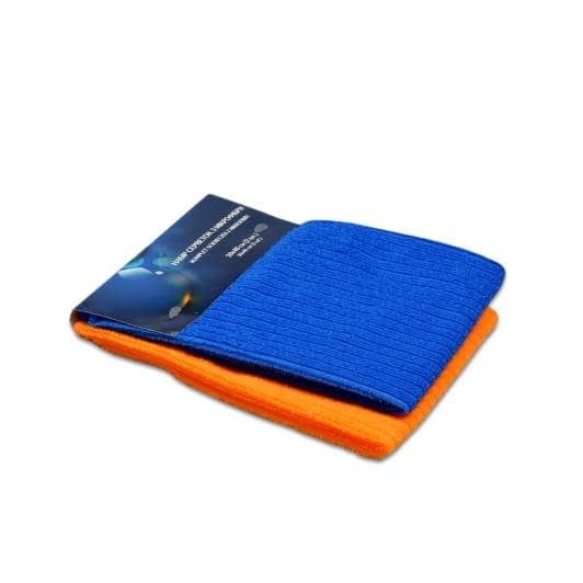 Ткани кухонные полотенца - Набор салфеток кухонных микрофибра  сине-оранжевые  30х40 см  2шт.