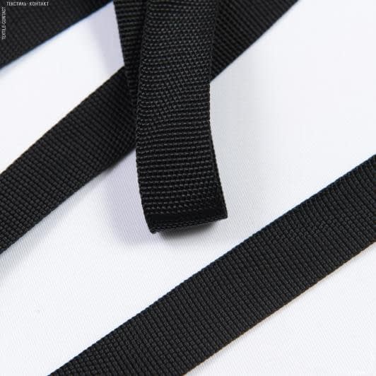 Ткани фурнитура для декора - Тесьма / стропа ременная 25  мм / стандарт/ черный (50м)