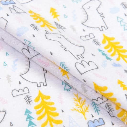 Тканини для дитячого одягу - Фланель білоземельна дитяча єдиноріг