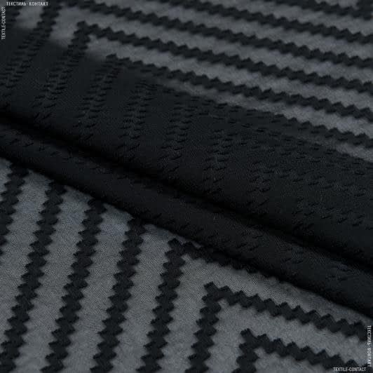 Ткани для платьев - Шифон деворе черный