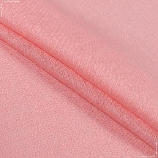 Ткани для платьев - Лен сорочечный умягченный светло-коралловый