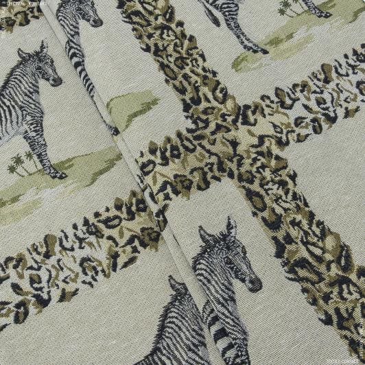 Ткани для декоративных подушек - Гобелен  zebra/зебра  в рамочке
