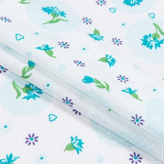 Ткани для сорочек и пижам - Ситец 67-ткч василек голубой
