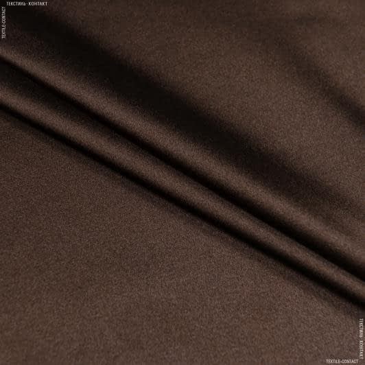 Ткани атлас/сатин - Атлас шелк натур стр  коричневый