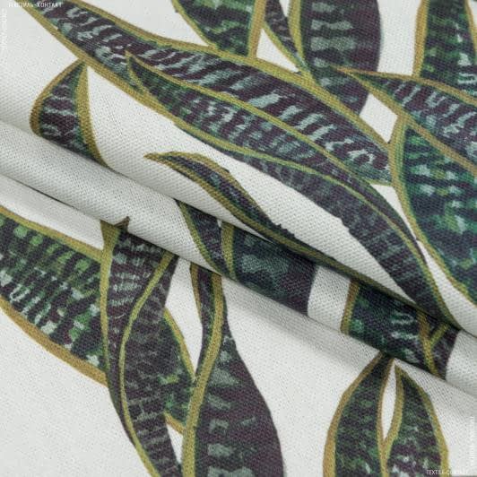 Ткани портьерные ткани - Декоративная ткань  галилея листья фон молочный