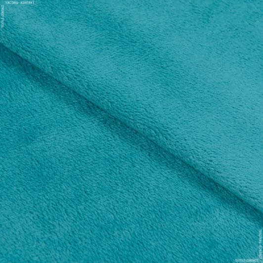 Тканини для верхнього одягу - Плюш (вельбо) бірюзовий