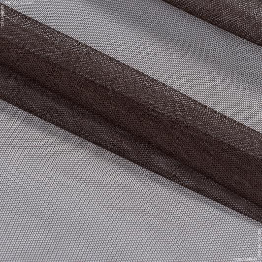 Ткани гардинные ткани - Тюль с утяжелителем сетка грек/grek  шоколад
