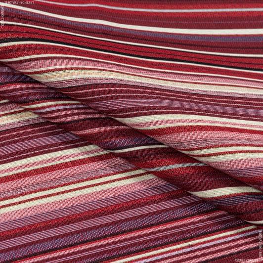 Тканини для декоративних подушок - Декор-гобелен смуга расол/rasol червоний бордо беж