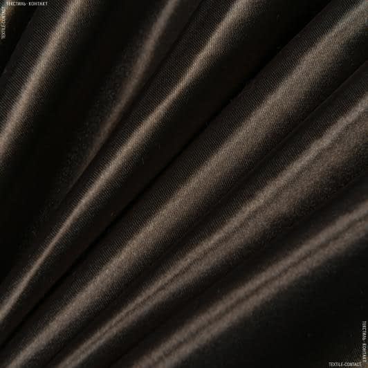 Ткани для костюмов - Атлас плотный темно-коричневый