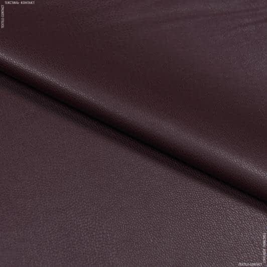 Ткани для верхней одежды - Кожа искусственная двухсторонняя с велюром бордовый
