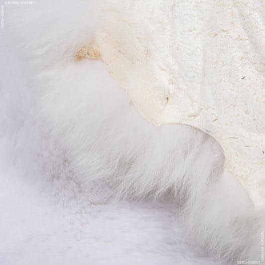 Ткани для верхней одежды - Мех натуральный кролик тату белый