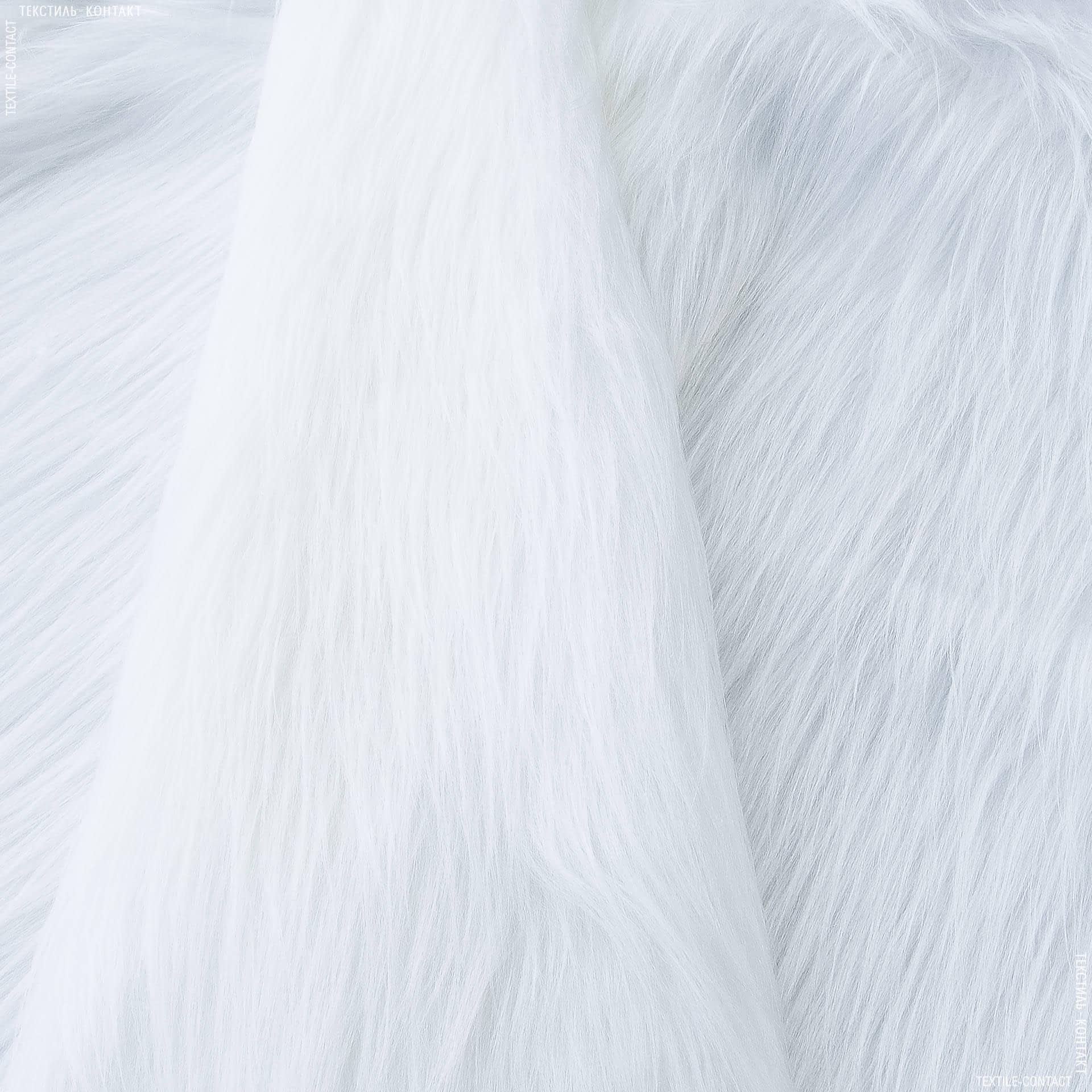 Ткани для верхней одежды - Мех длинноворсовый белый