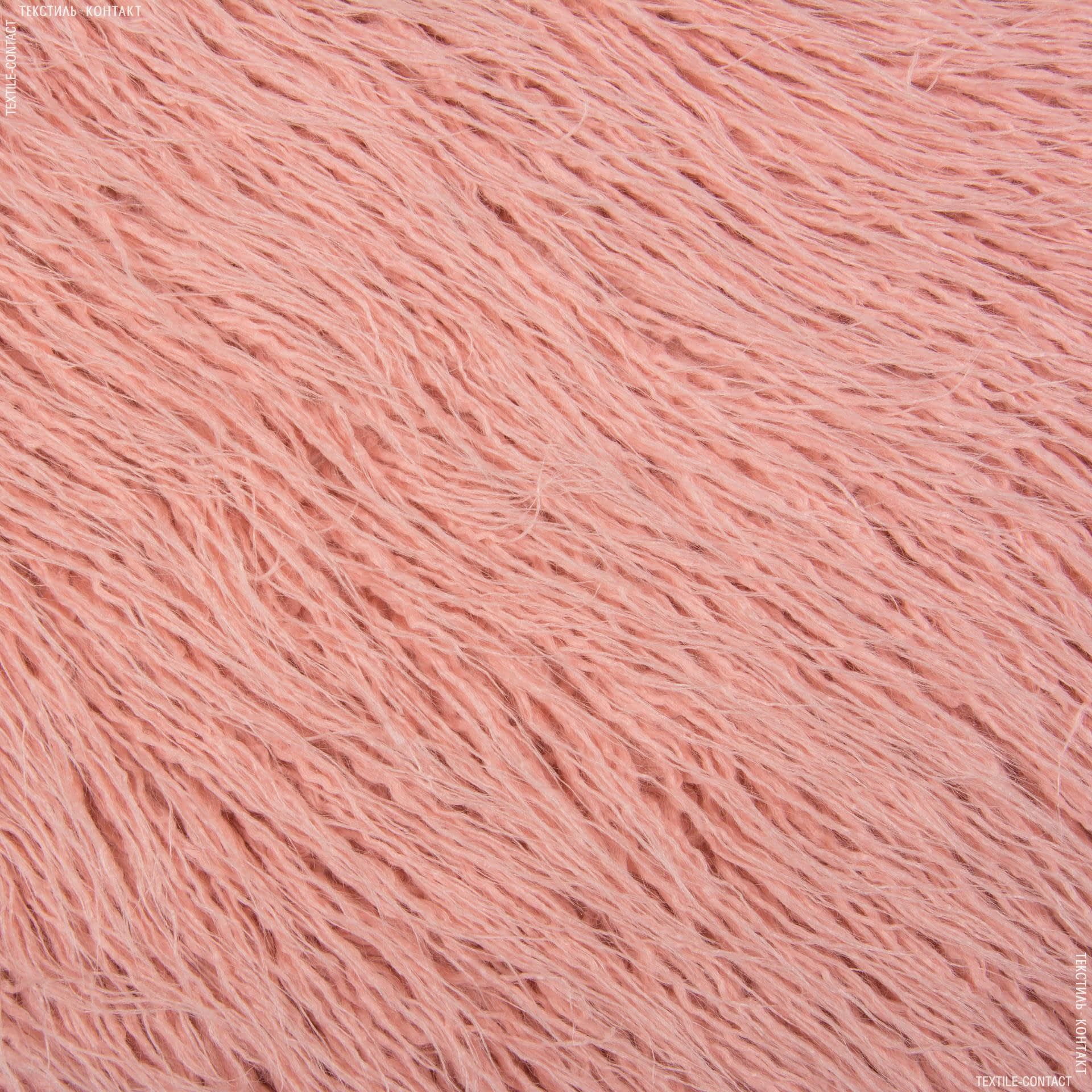 Тканини для верхнього одягу - Хутро штучне лама рожевий