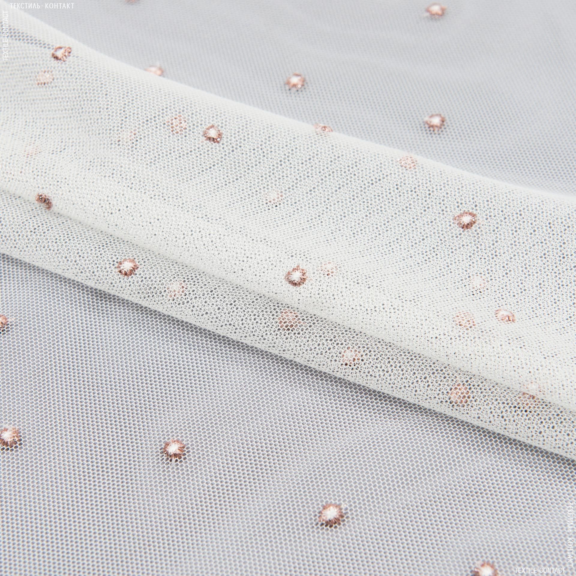 Тканини гардинні тканини - Тюль вишивка євгенія рожевий