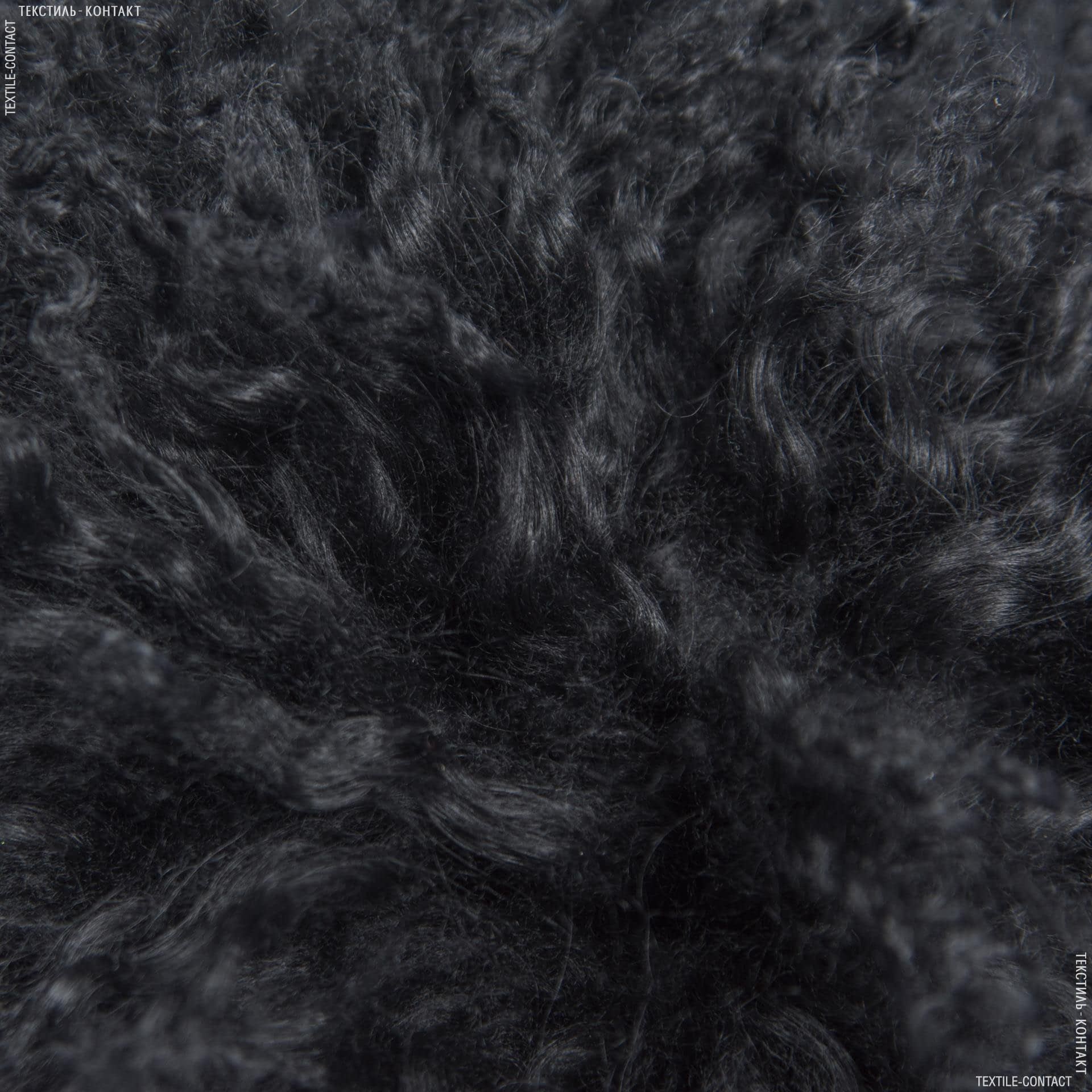 Ткани натуральный мех - Мех ламы натуральный  110*55см черный