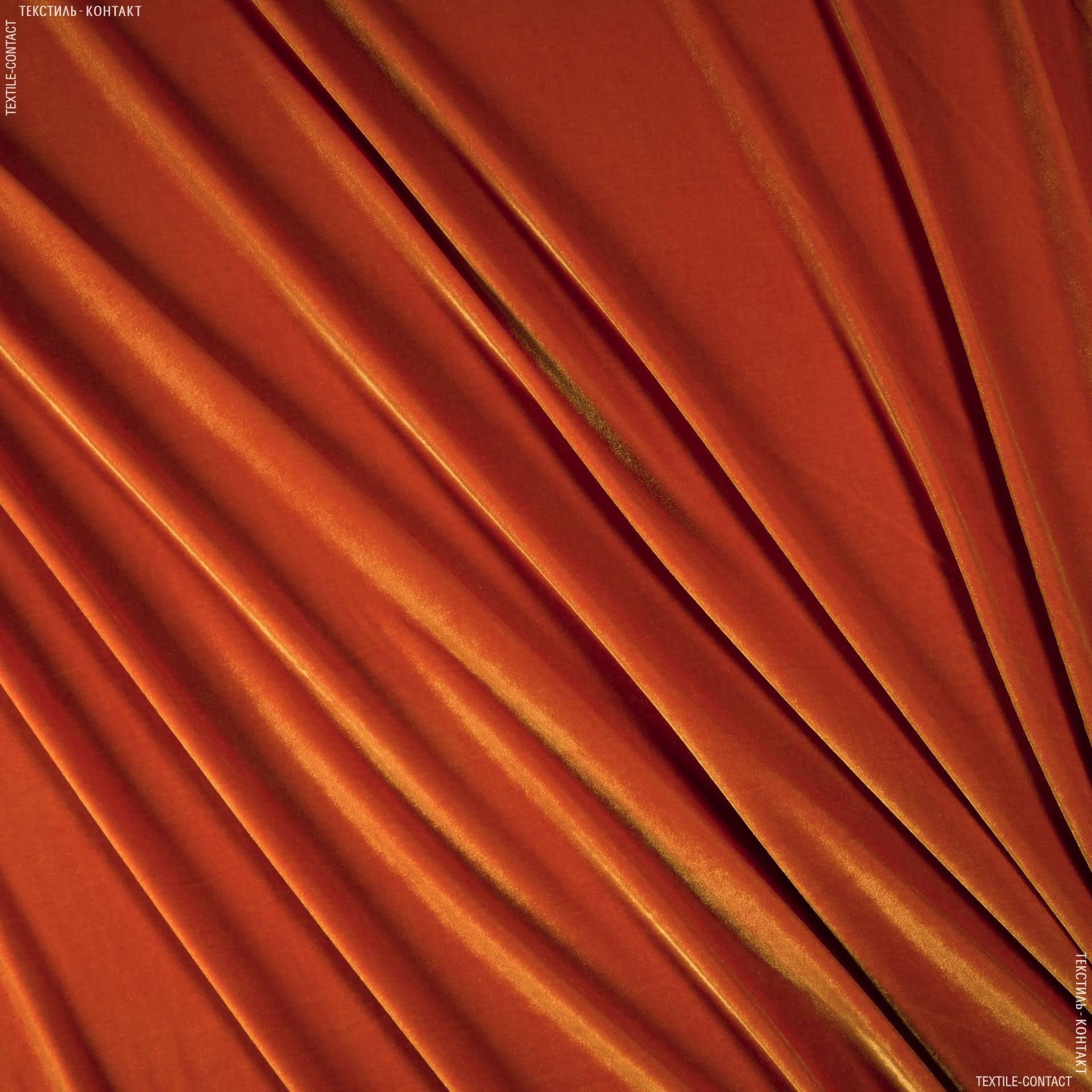 Ткани для верхней одежды - Бархат  стрейч ярко-оранжевый