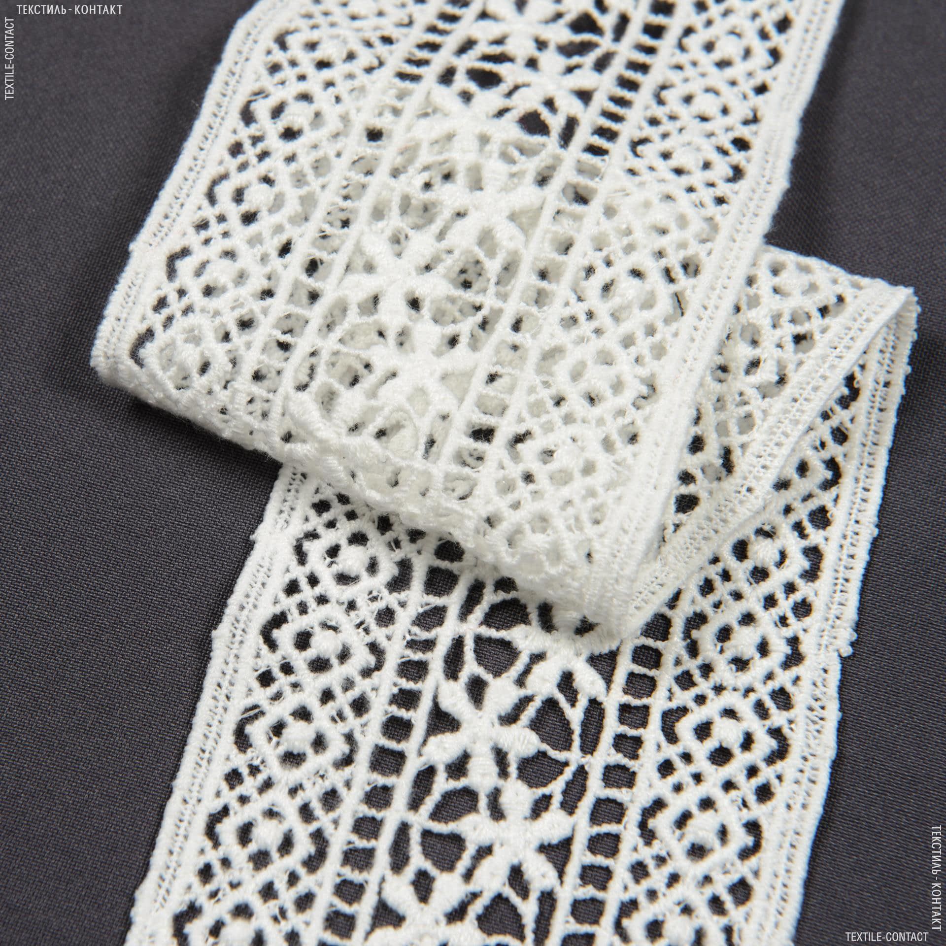 Тканини для білизни - Декоративне  мереживо Устина / Макраме молочний 7.5 см