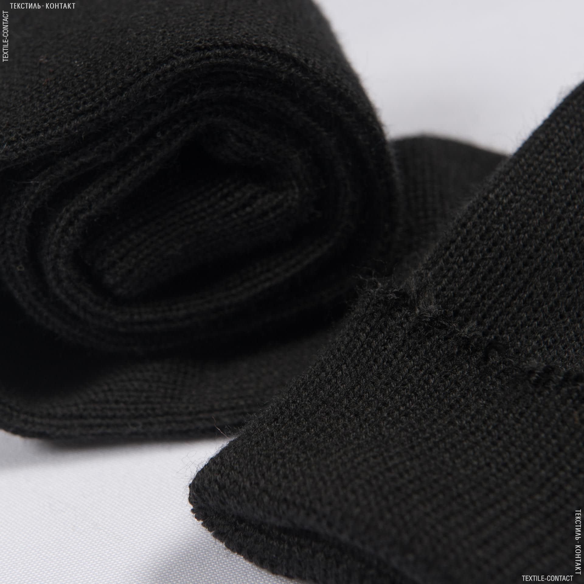 Тканини ластичні - Ластік-манжет напіввовна 1х1 чорний