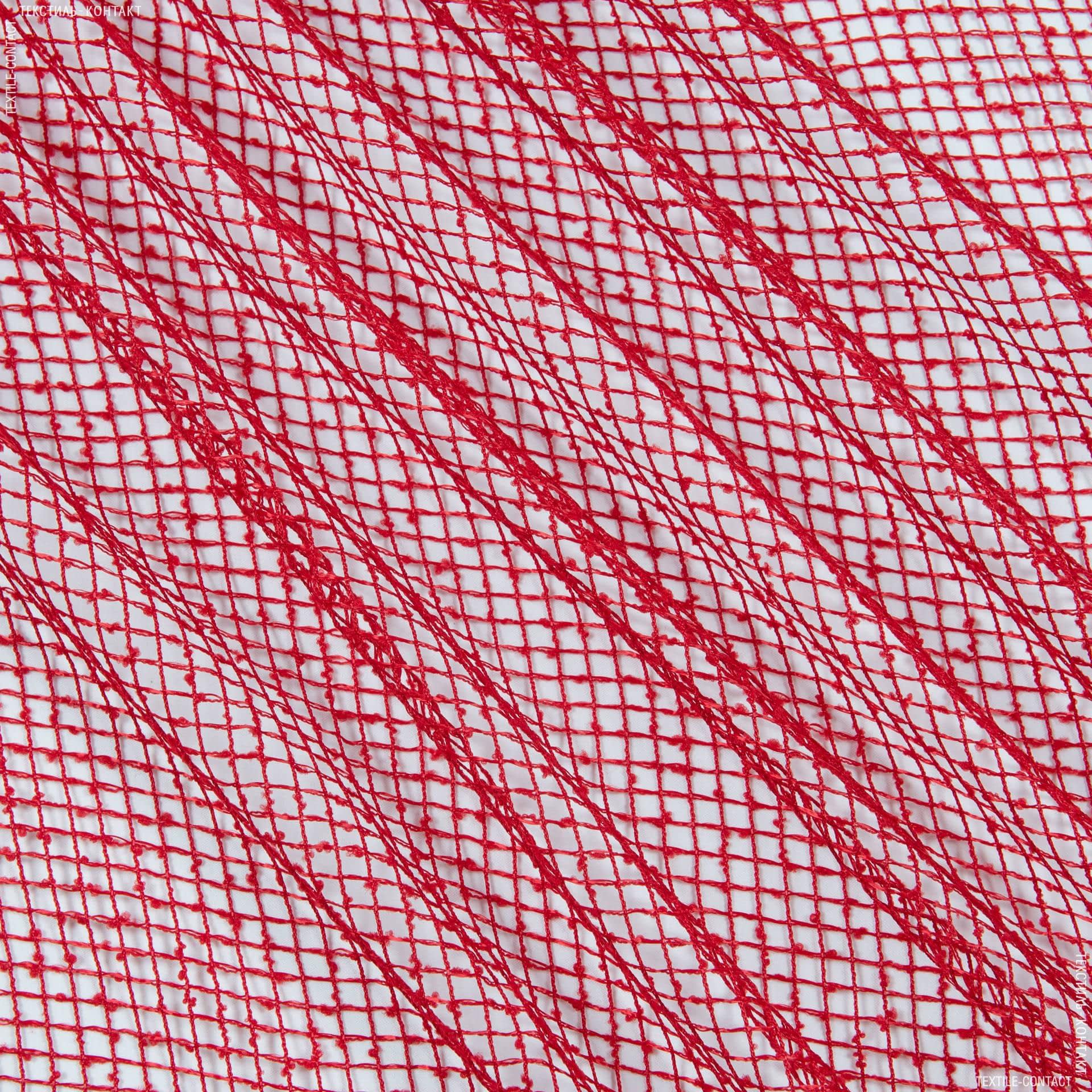 Ткани для драпировки стен и потолков - Тюль с утяжелителем сетка элиза/ красный