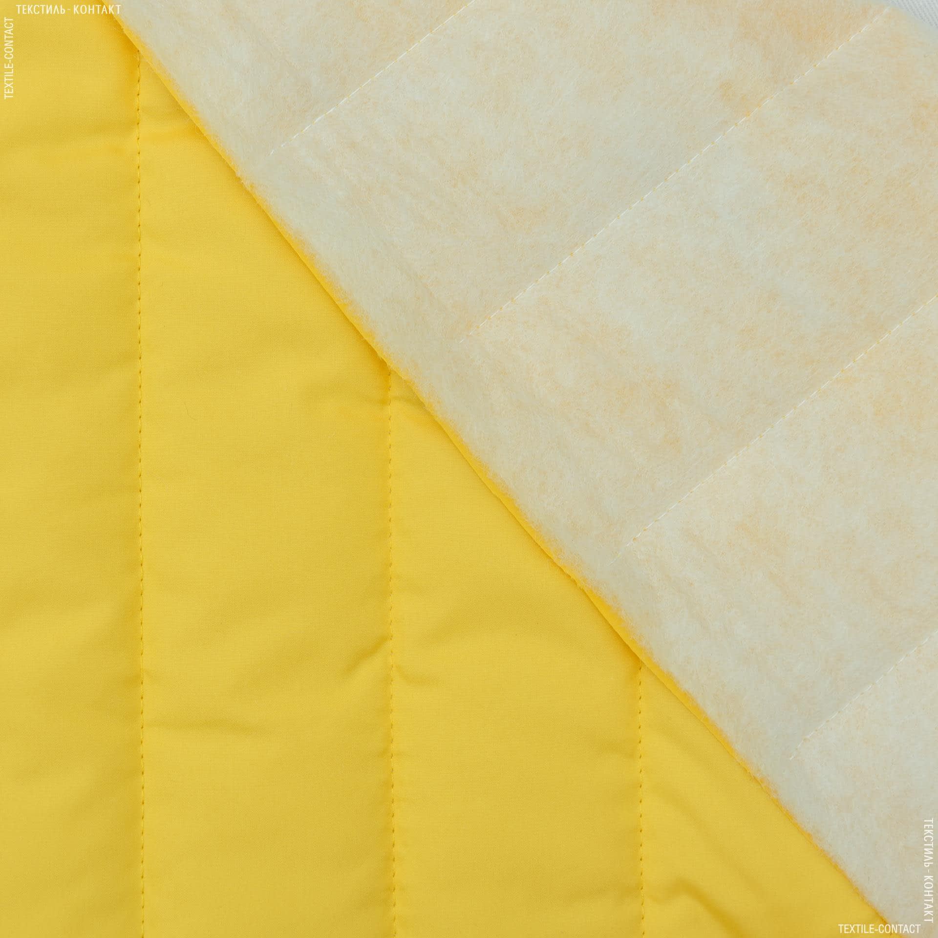 Тканини для верхнього одягу - Плащова фортуна стьобана з синтепоном жовтий