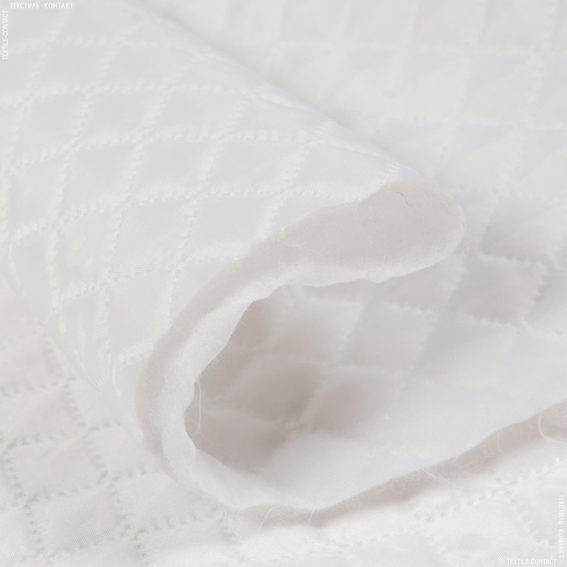 Ткани подкладочная ткань - Подкладка 190Т термопай с синтепоном 100г/м 2см*2см белый