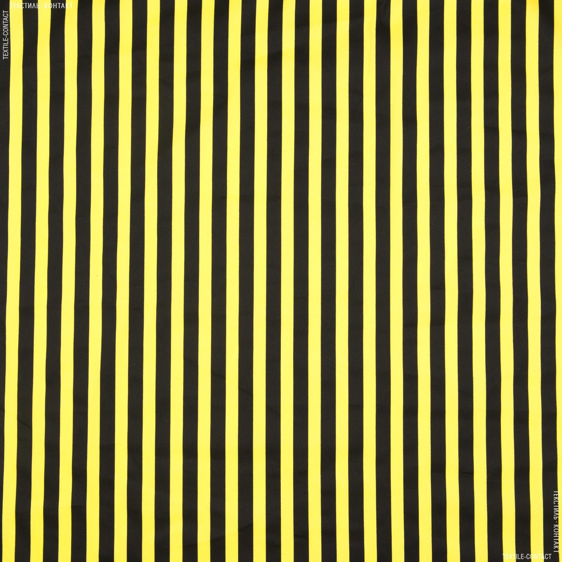 Тканини для штанів - Котон стрейч у смужку чорно-жовту