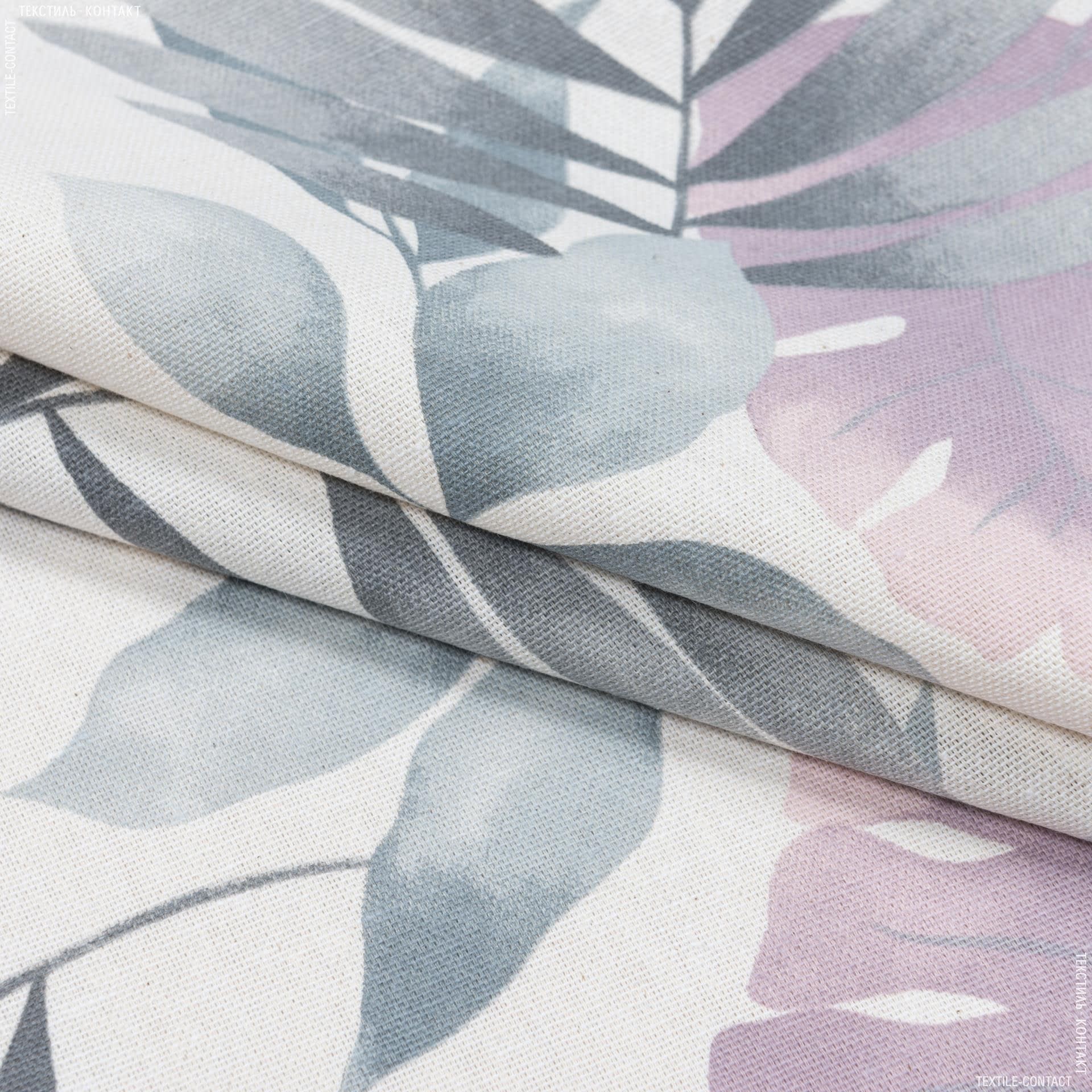 Ткани портьерные ткани - Декоративная ткань листья богемиан /bohemian  серый сизый