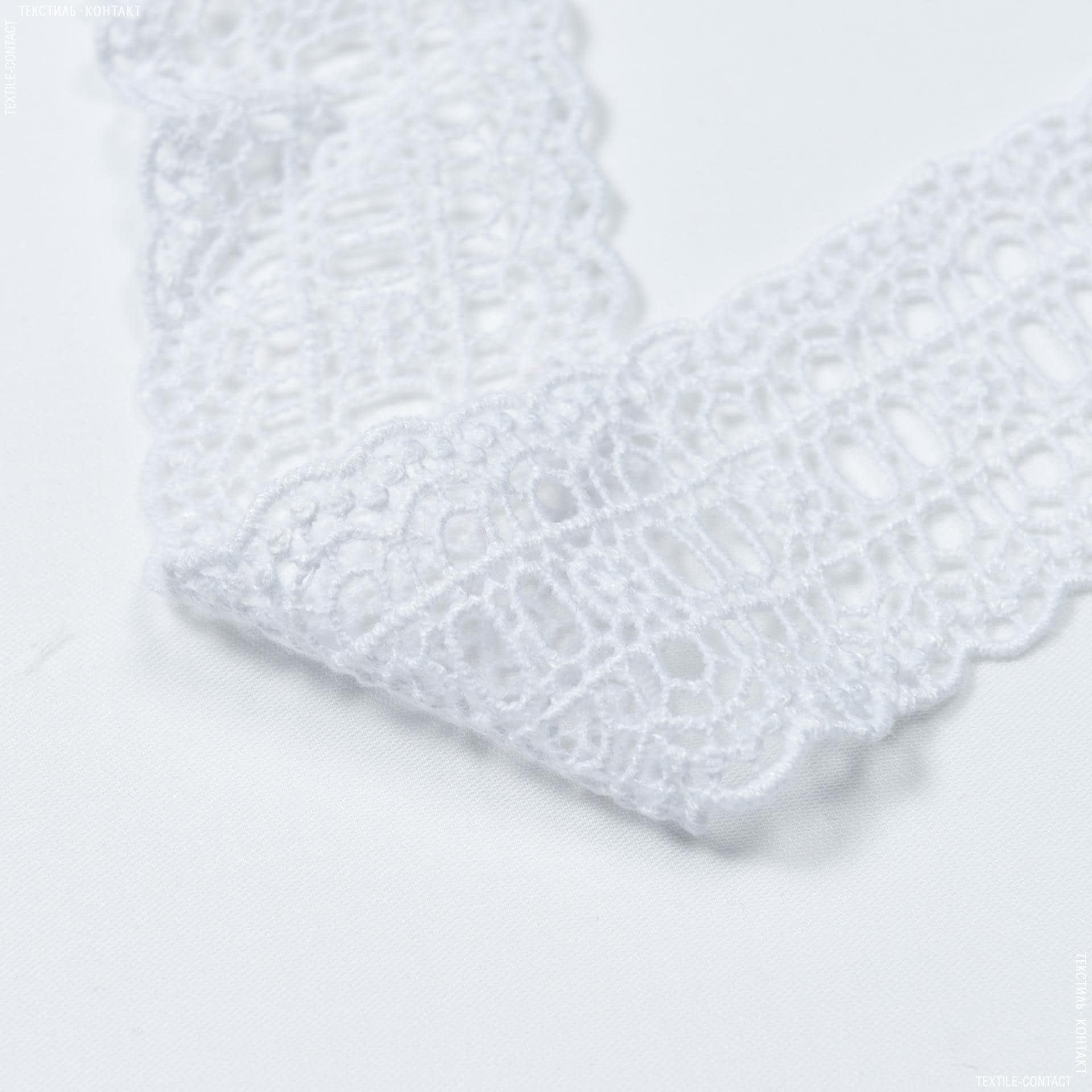 Тканини для декоративних подушок - Декоративне мереживо ванда білий