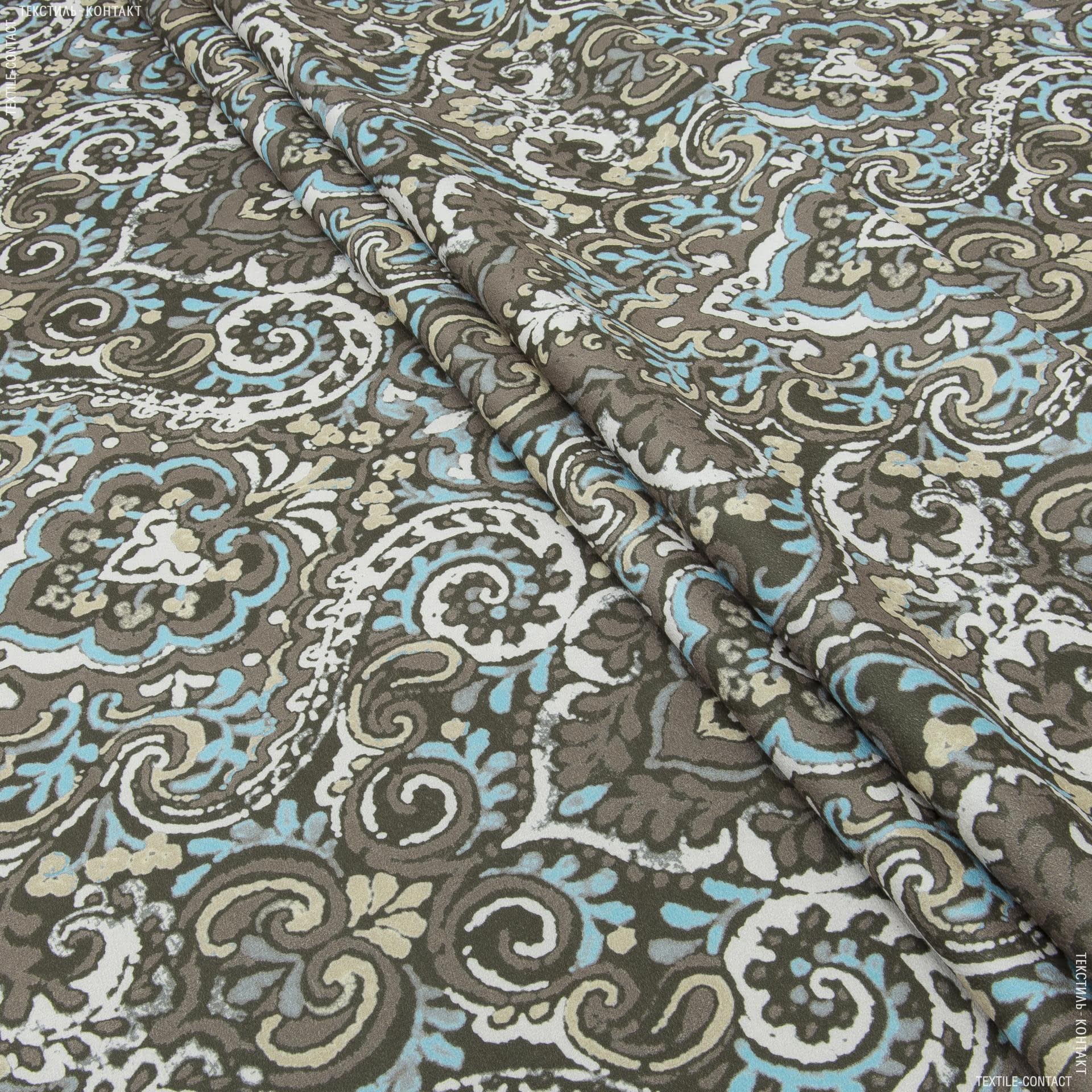 Тканини для рюкзаків - Декор нубук прінт вензель коричневий,блакитний,бєж