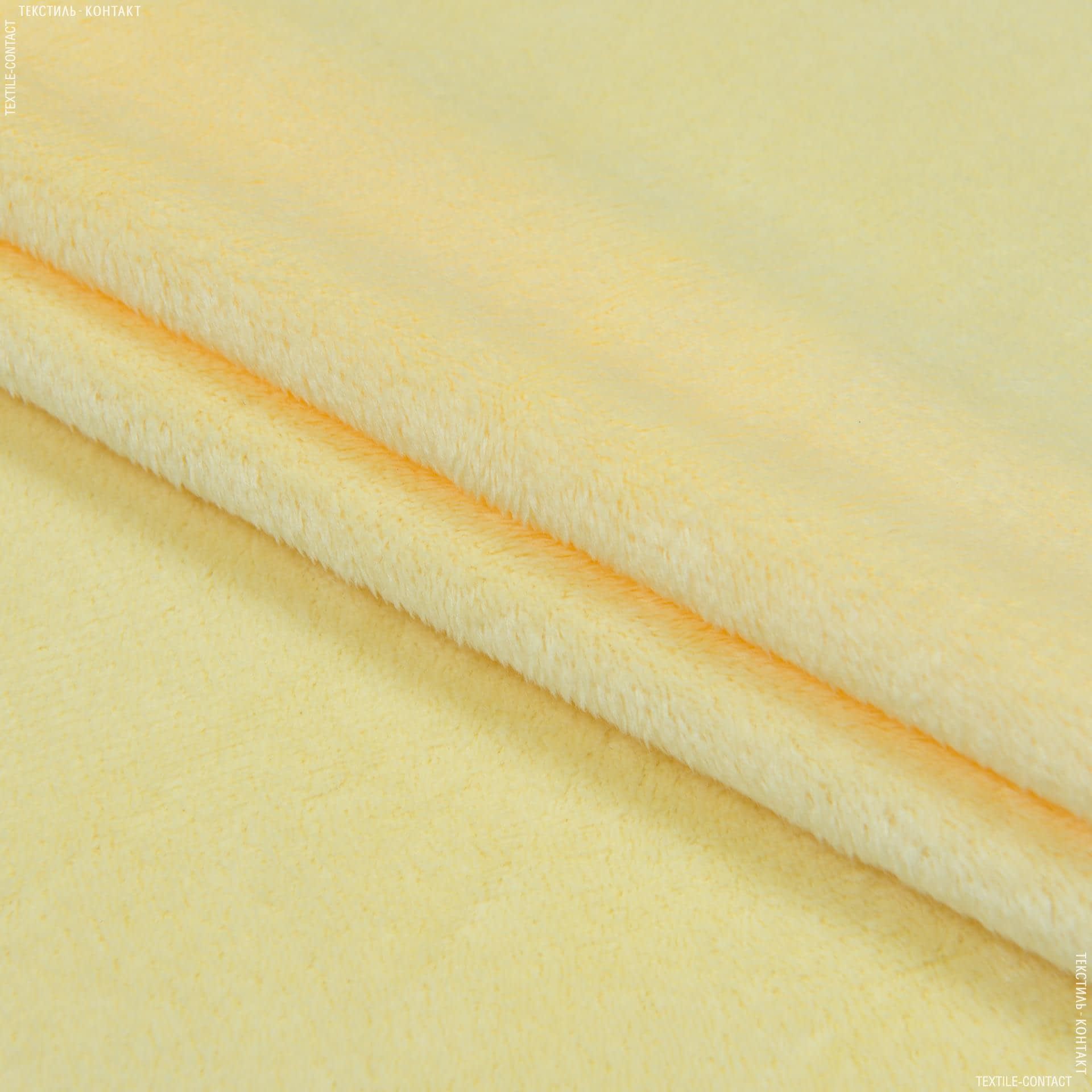 Тканини для верхнього одягу - Плюш (вельбо) світло-жовтий