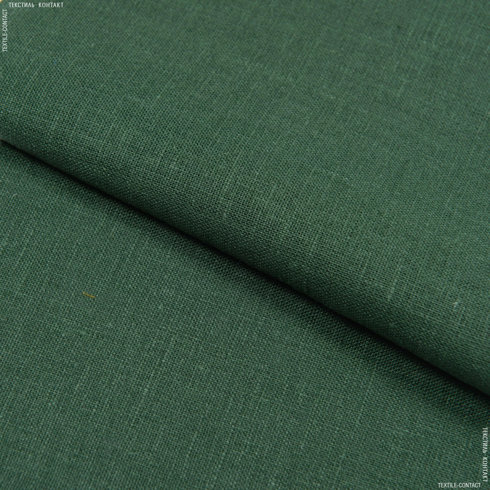 Ткани для брюк - Лен костюмный умягченный зеленый