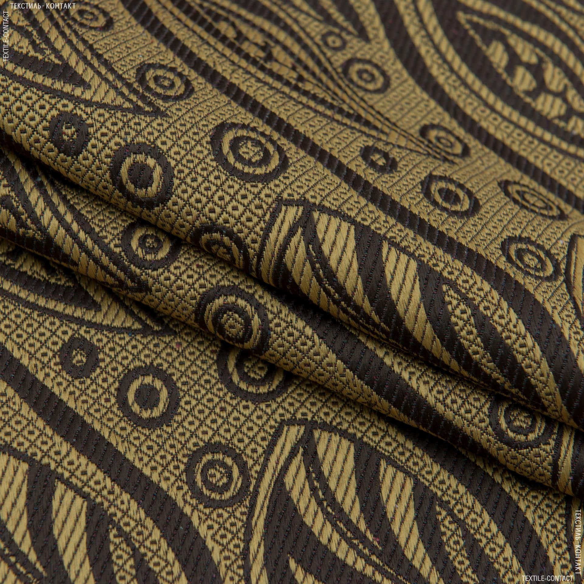 Тканини для декоративних подушок - Декор-гобелен прего старе золото,коричневий