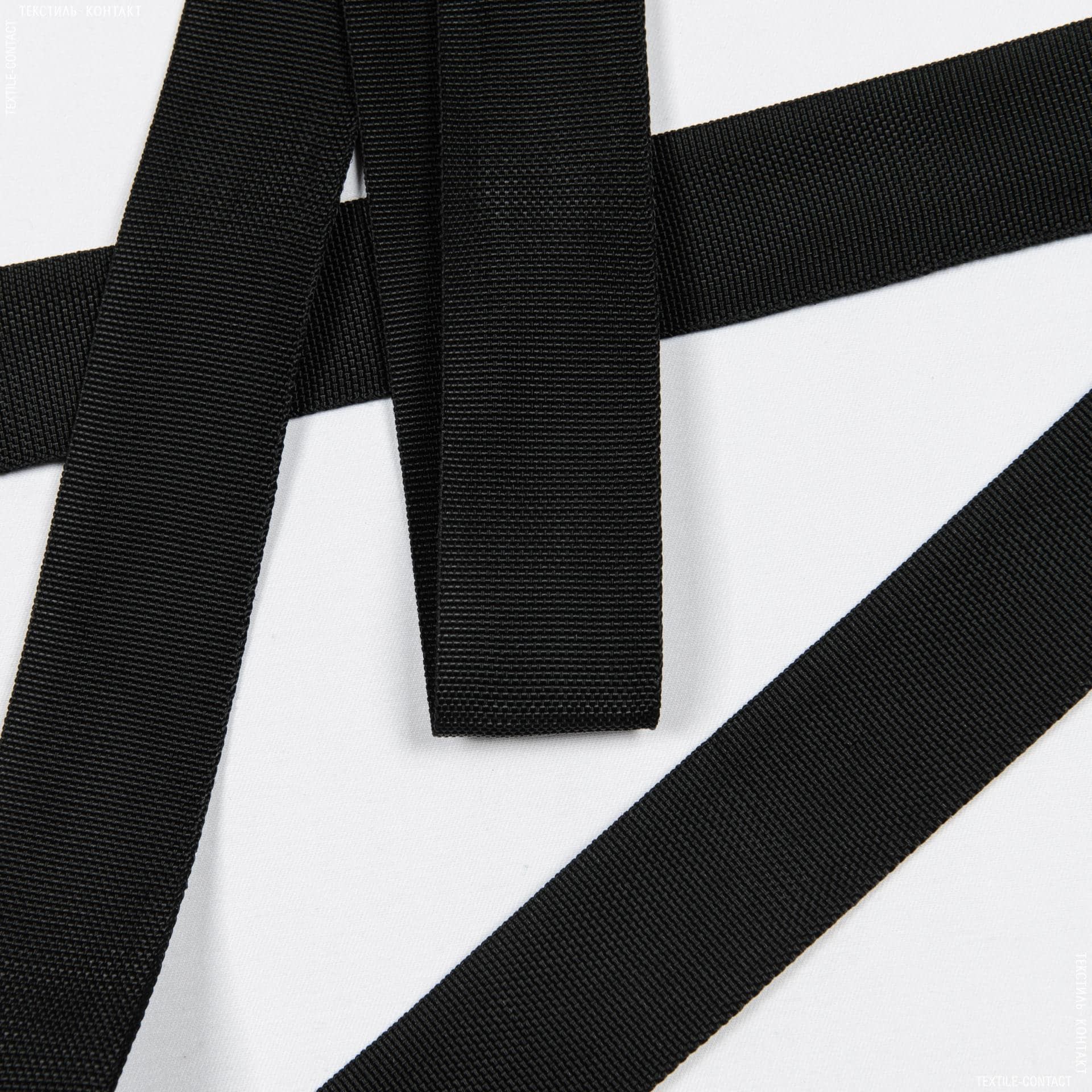 Ткани фурнитура для декора - Тесьма / стропа ременная 40 мм /стандарт/ черный (50м)