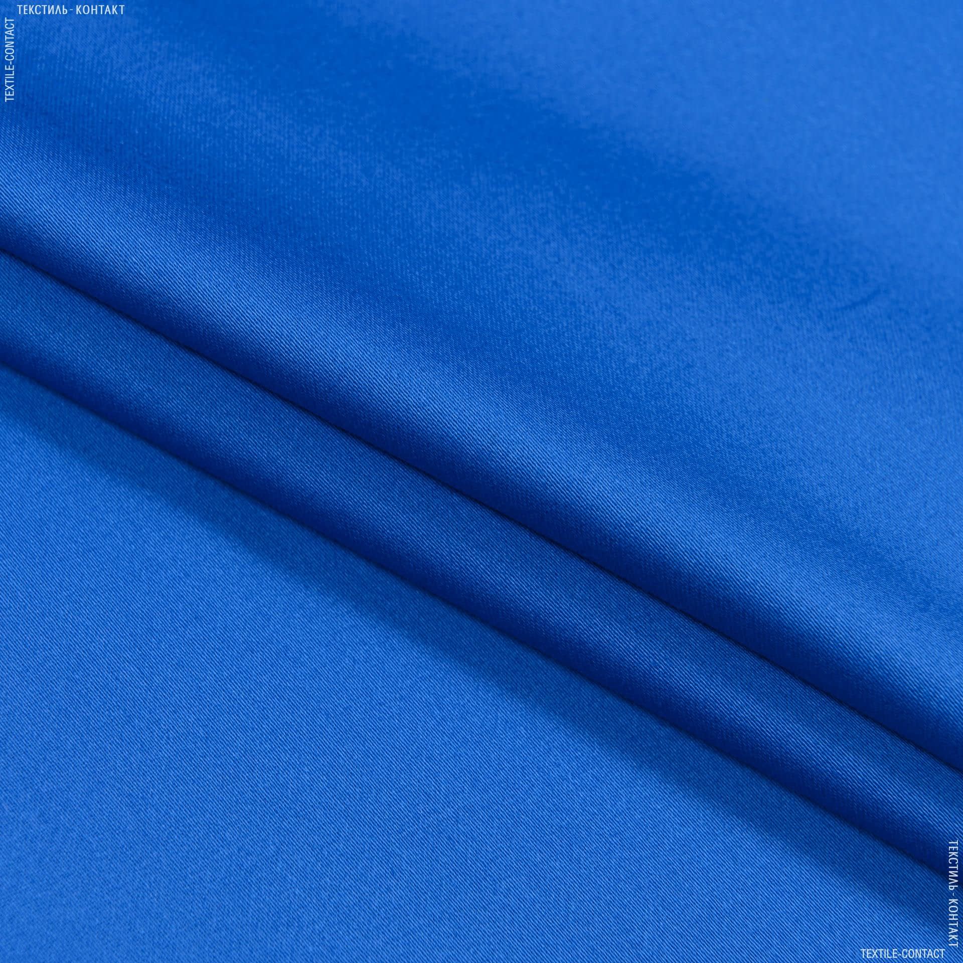Тканини для костюмів - Котон-сатин стрейч синій