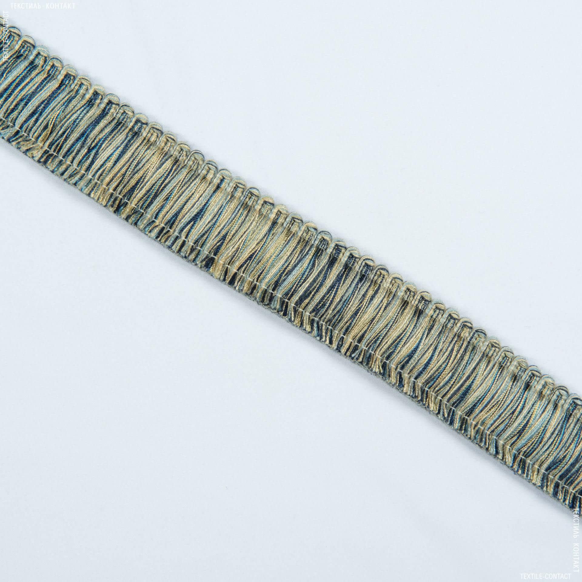 Ткани фурнитура для декора - Бахрома имеджен щетка сине-гол