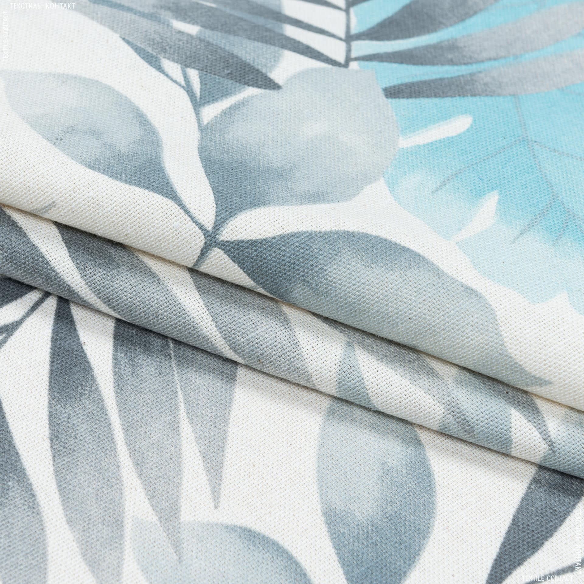 Ткани портьерные ткани - Декоративная ткань  листья богемиан/bohemian  серый голубой