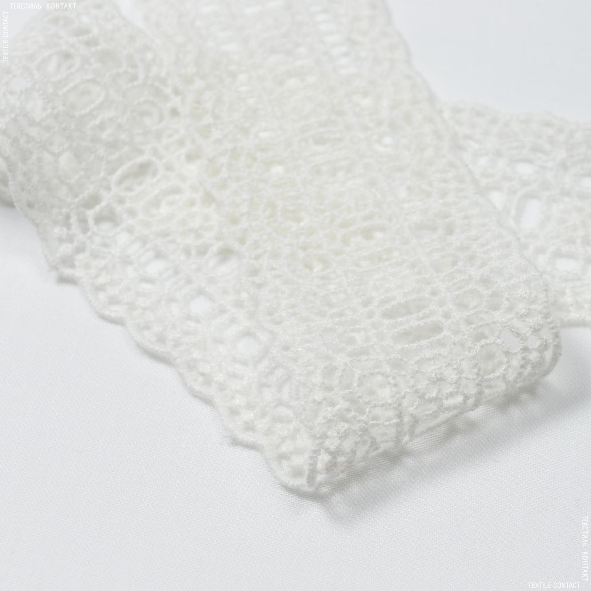 Тканини для декоративних подушок - Декоративне мереживо ванда молочний