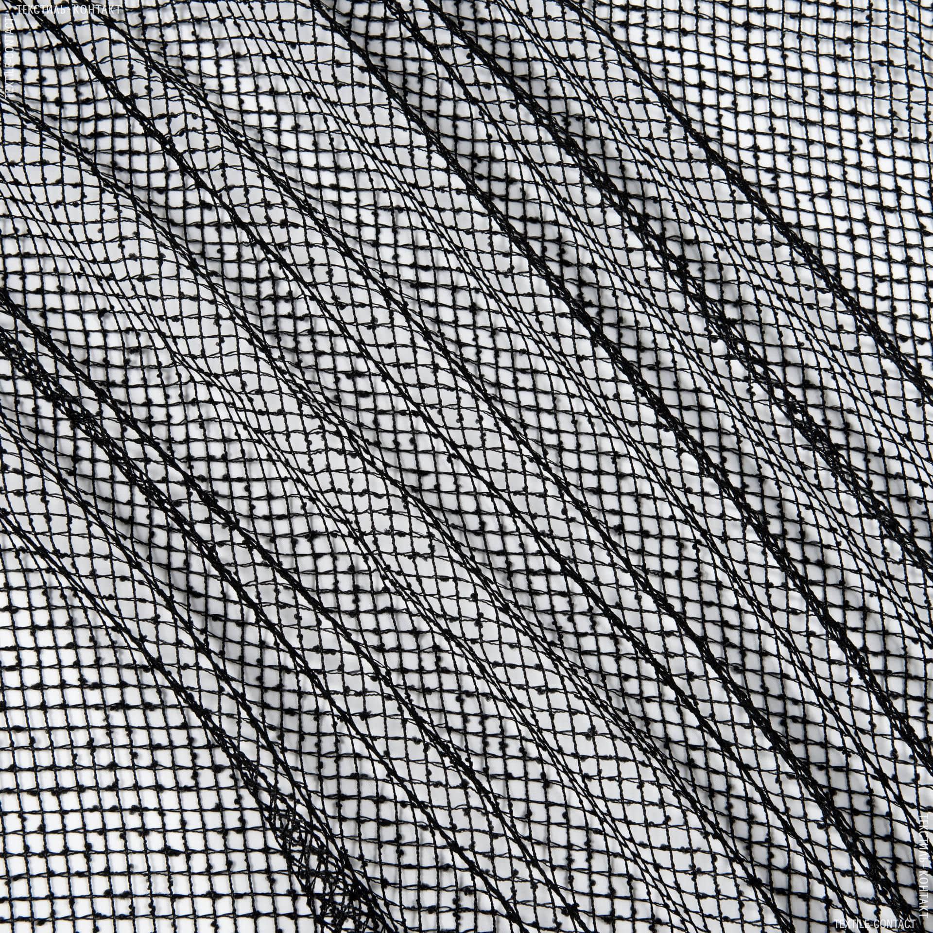 Ткани для драпировки стен и потолков - Тюль сетка  элиза/ черный