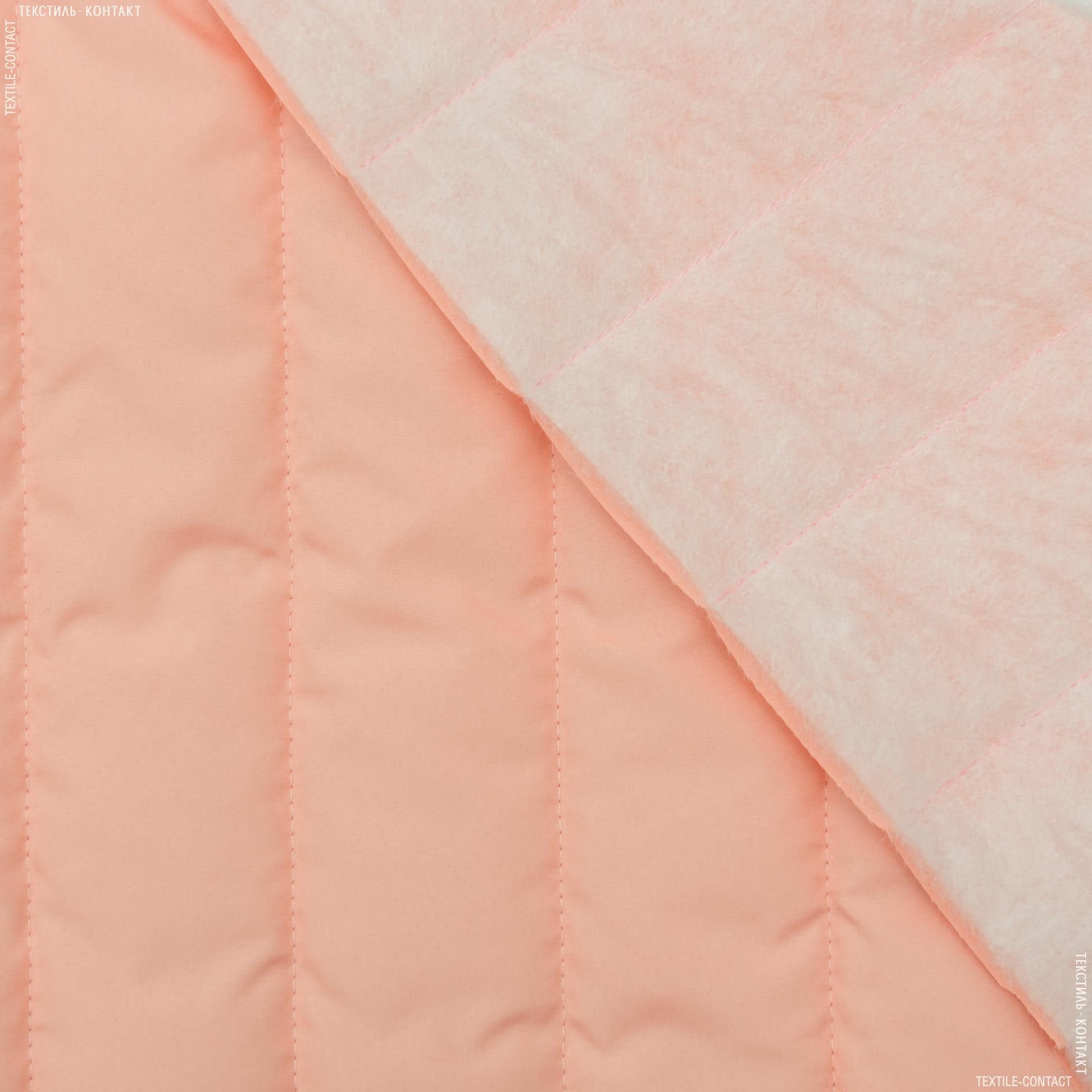 Тканини для верхнього одягу - Плащова фортуна стьобана з синтепоном 100г персиковий