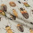 Ткани портьерные ткани - Декоративная ткань  насекомые /фон натуральный