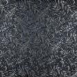 Тканини портьєрні тканини - Декоративна тканина роял листя/royal тон графіт.сіро-чорний